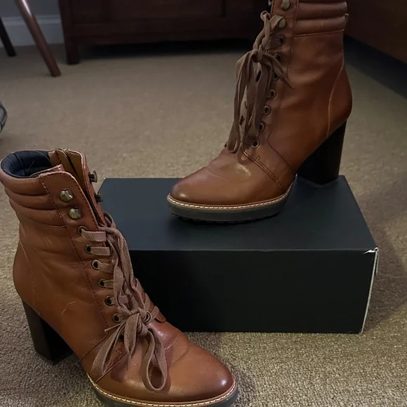 Naturalizer Chestnut Leather Heeled Boots - Picture 2 of 2